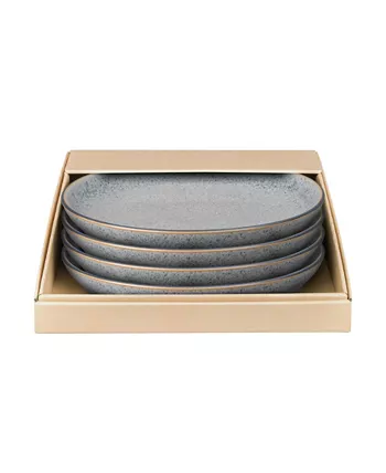 Denby Studio Craft Grey 4 Piece Coupe Dinner Plate Set