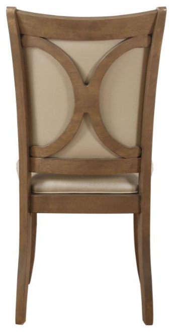 Acme Harald Side Chair Set of 2 Beige PU and Gray Oak   Transitional   Dining Chairs   by AMOC  Houzz