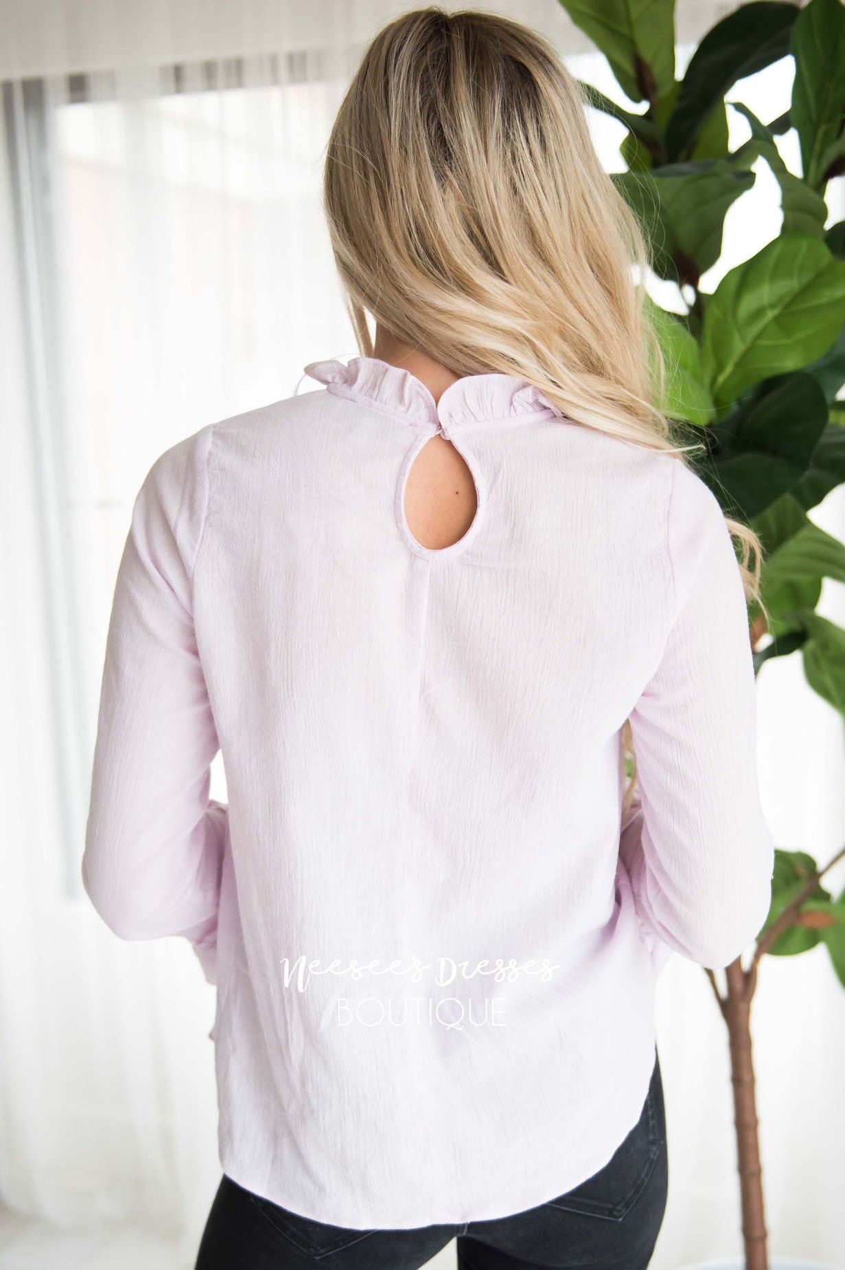 Keep It Simple Ruffled Mock Neck Top