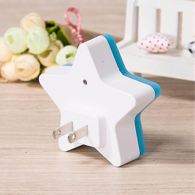 Remote Controller Cute Star Led Plug-in Night Light Ac110-220v Timer Light Sensor Control Bedside Wall Lamp Baby Sleeping Light