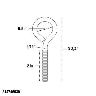 Everbilt 516 in. x 3-34 in. Stainless Steel Eye BoltNut 813646