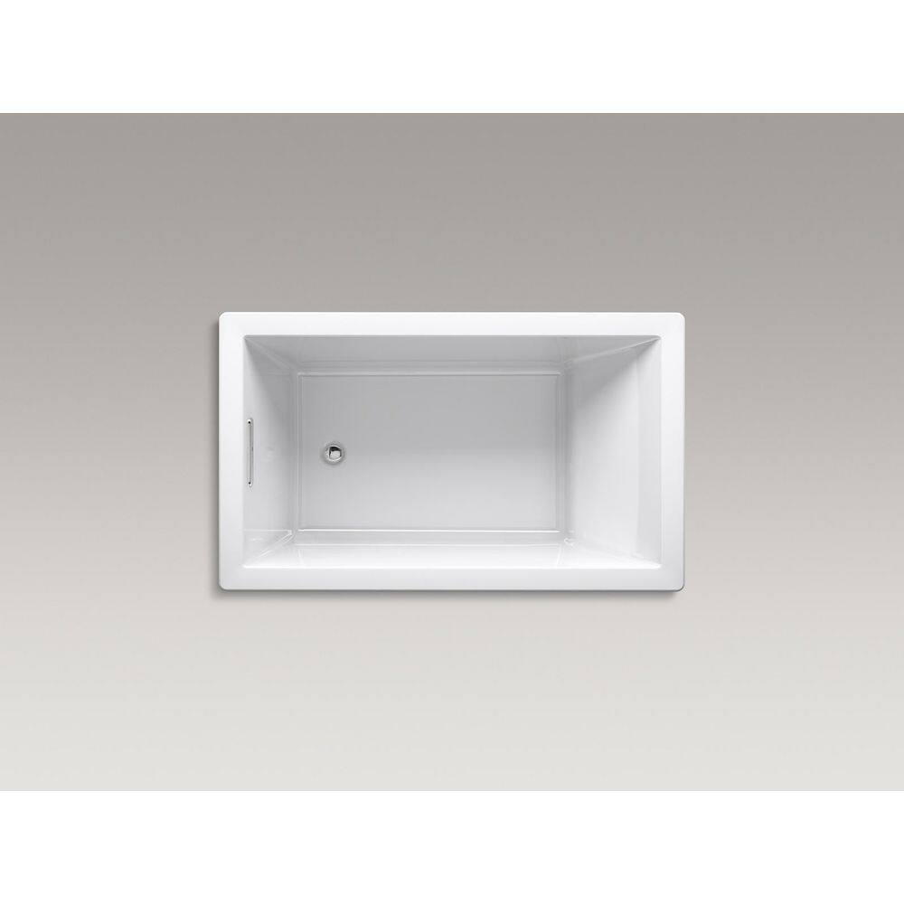 KOHLER Underscore 60 in. x 36 in. Rectangular Soaking Bathtub with Reversible Drain in White K-1848-0