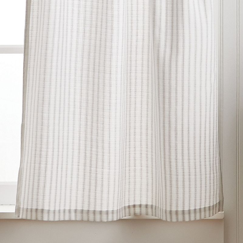 Martha Stewart Ticking Stripe Rod Pocket Top Tier and Valance Window Curtain Panels