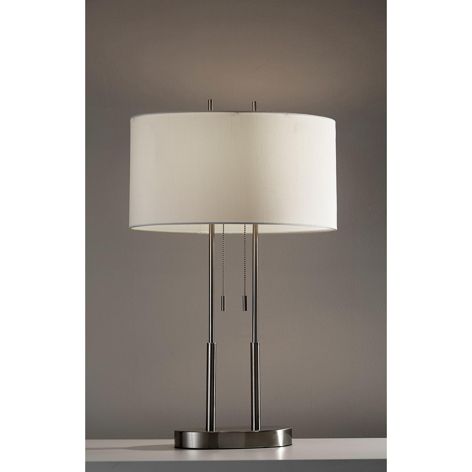 Adesso Duet Table Lamp， Brushed Steel