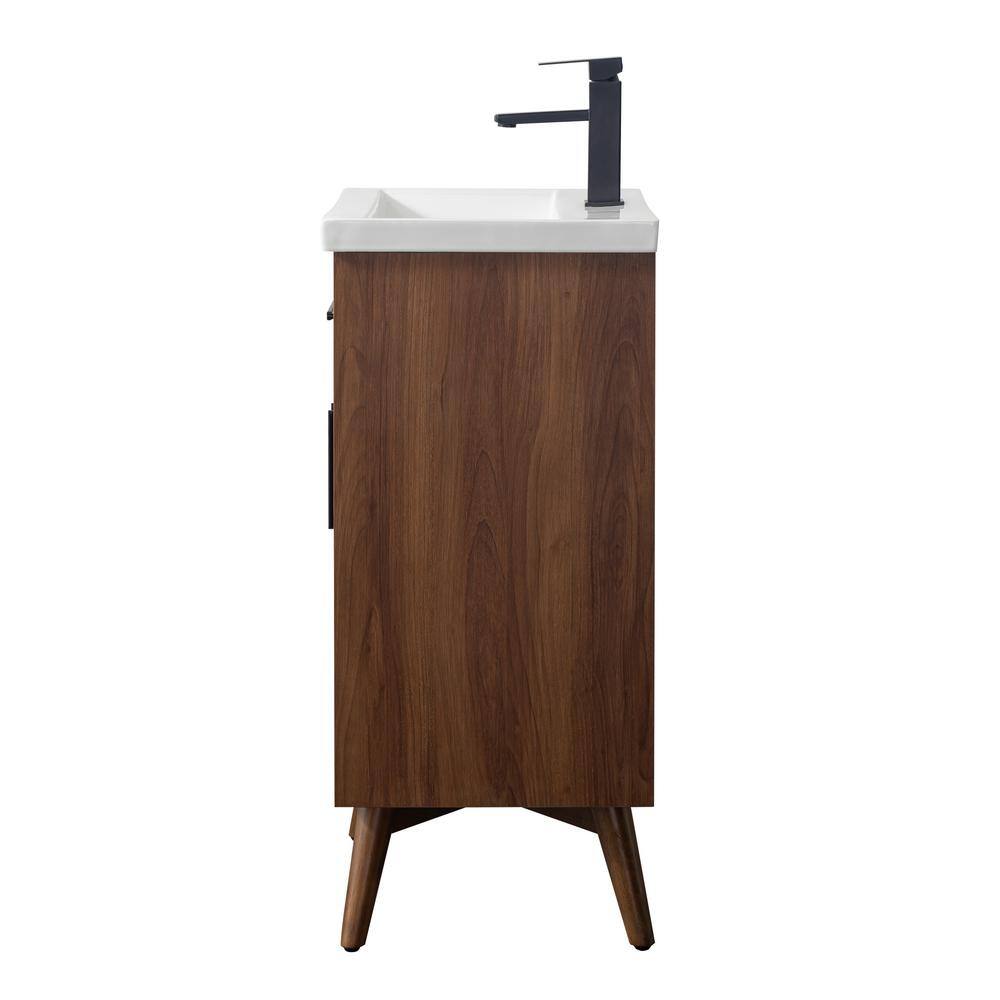 SUDIO Nelson 20.4 in. W x 15.7 in. D x 34 in. H Bath Vanity in Walnut with White Ceramic Top Nelson-20WN