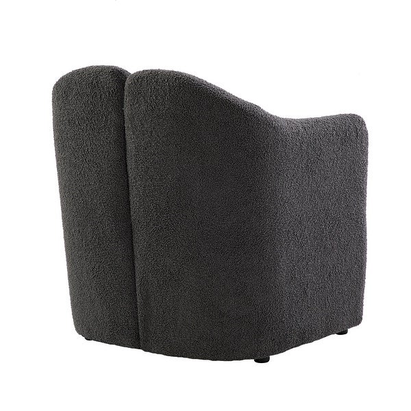 Clément 28 Wide Contemporary Upholstered Accent Barrel Chair with Black Base by HULALA HOME