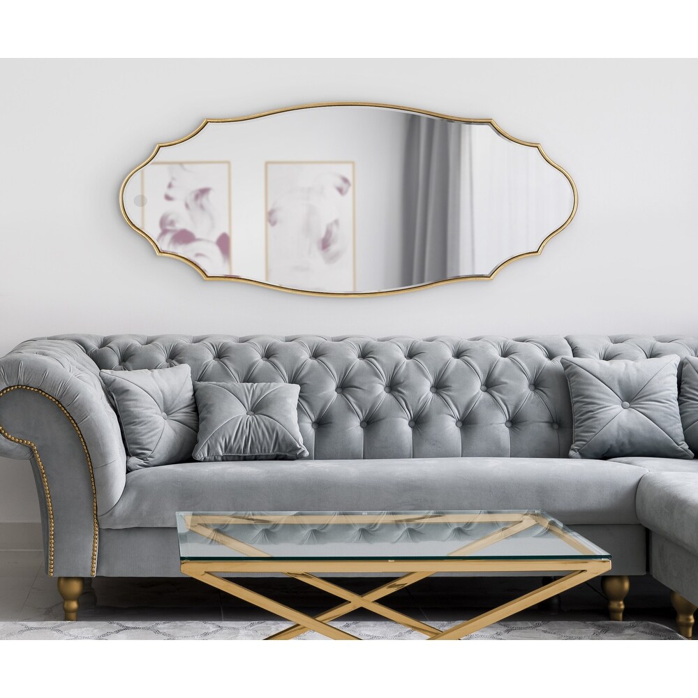 Kate and Laurel Leanna Scalloped Oval Wall Mirror