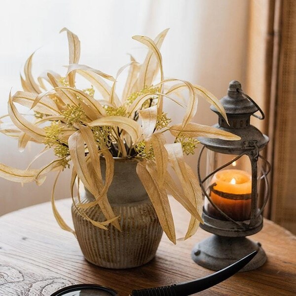 RusticReach Silk Long Eucalyptus Leaf Bunch in Natural Color