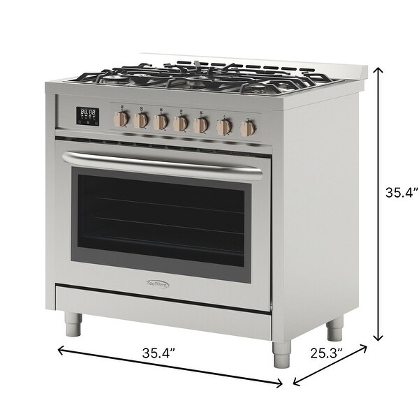 36 in. Stainless-Steel Professional Gas range with Legs