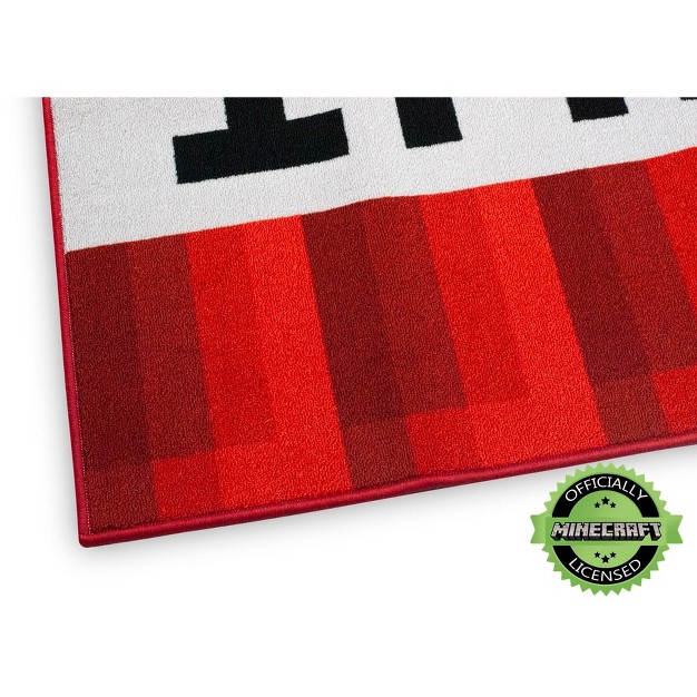 Ukonic Minecraft Tnt Block Indoor Area Rug Tnt Block Minecraft Rug 39 inch Square Area Rug