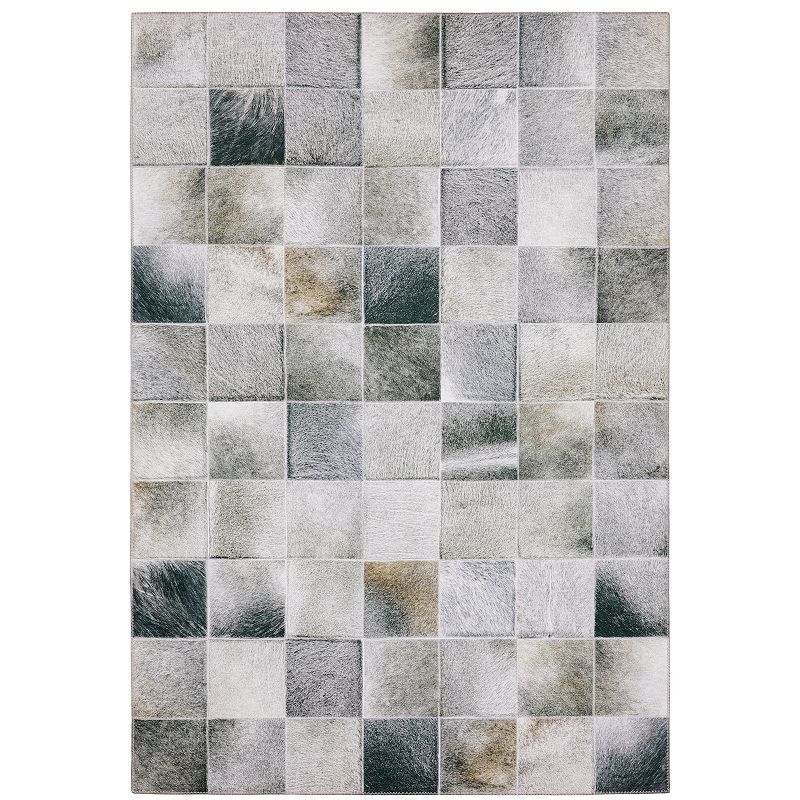 StyleHaven Markus Modern Geometric Block Faux Hide Area Rug