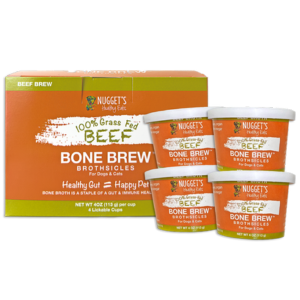 Nugget's Healthy Eats Frozen Bone Broth Brew Beef Dogs and Cats 4 oz， 4