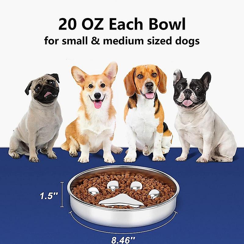 Stainless steel dog slow feeder bowls