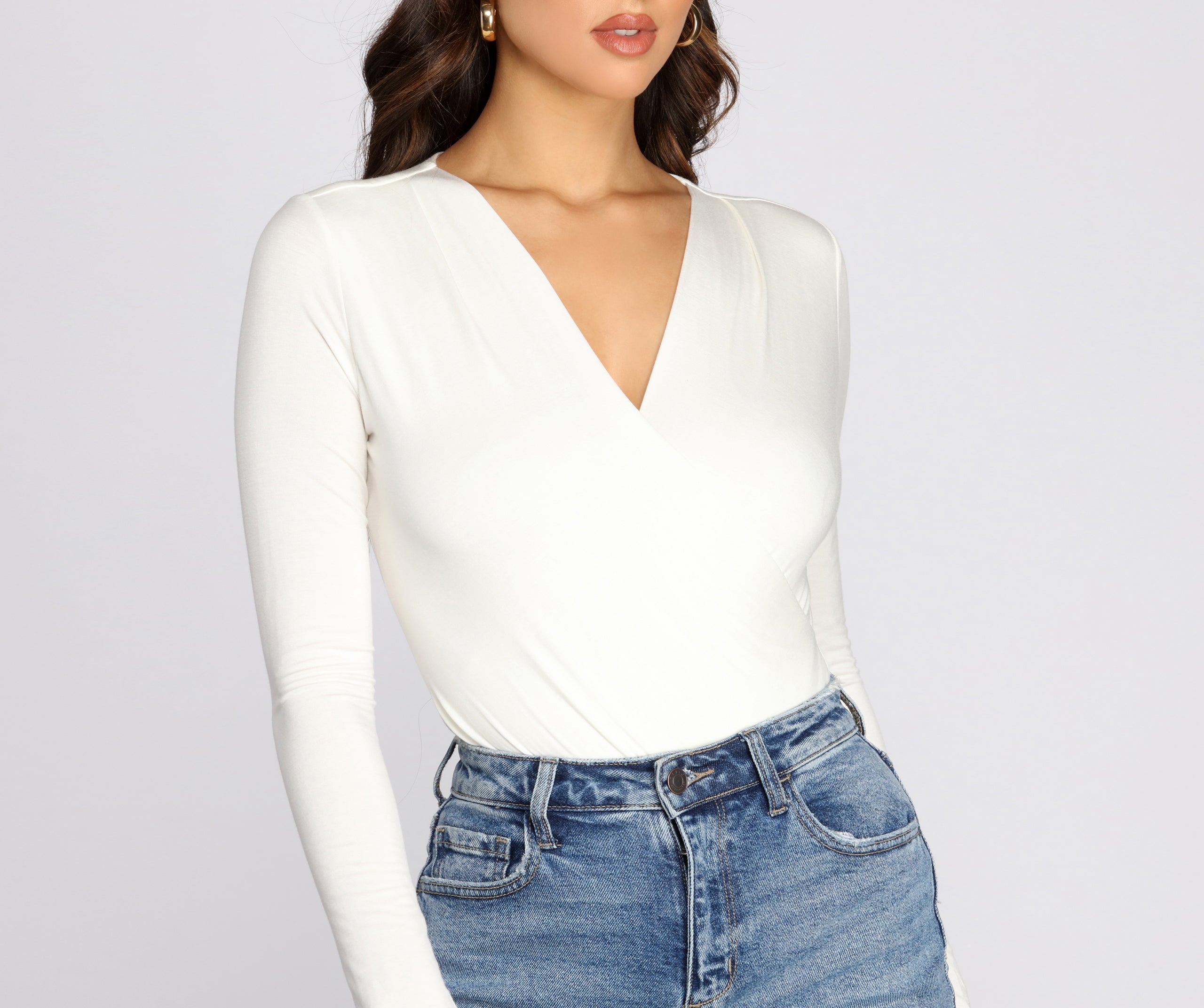 Wrapped In Basics Surplice Bodysuit