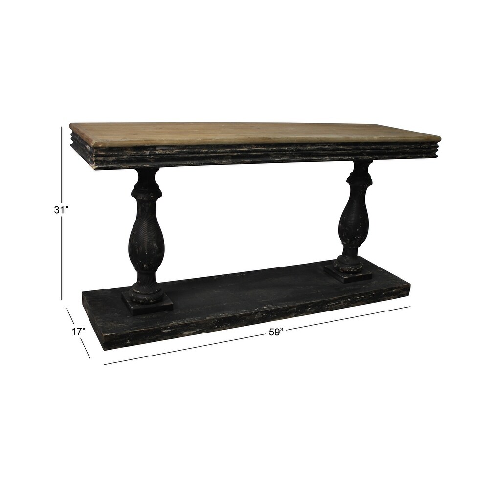 Black Fir Vintage Console Table 31 x 59 x 18   59 x 18 x 31