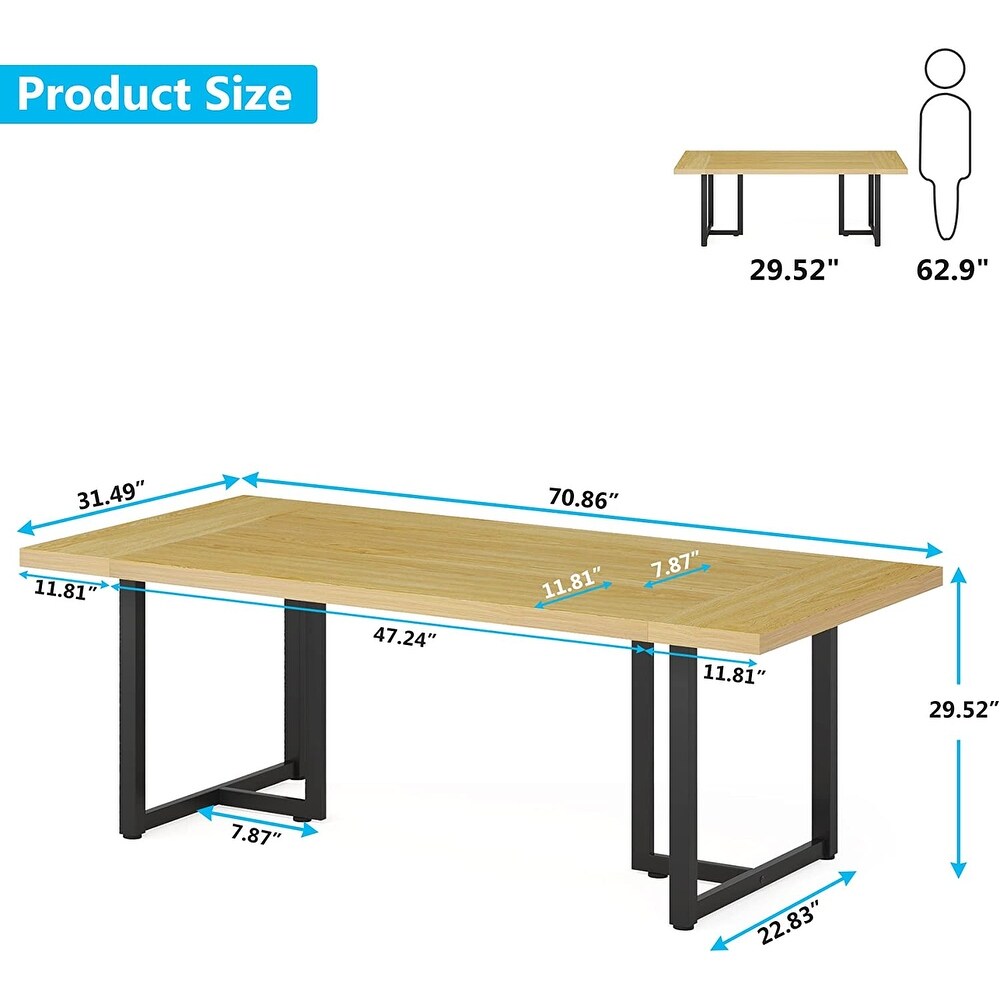 Industrial Rectangular 6 Seat Dining Table Kitchen Table for Dining Room Kitchen Home