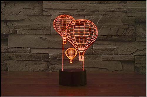 3d Hot Air Balloon Night Light Touch Switch 7 Color Change Led Light Table Desk Lamp Acrylic Flat Abs Base Usb Charger Home Toy Birthday Xmas Kid Chil