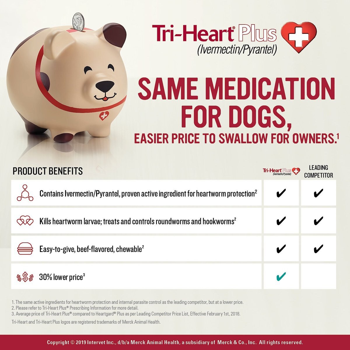 Tri-Heart Plus Chewable Tablet for Dogs， 51-100 lbs， (Brown Box)