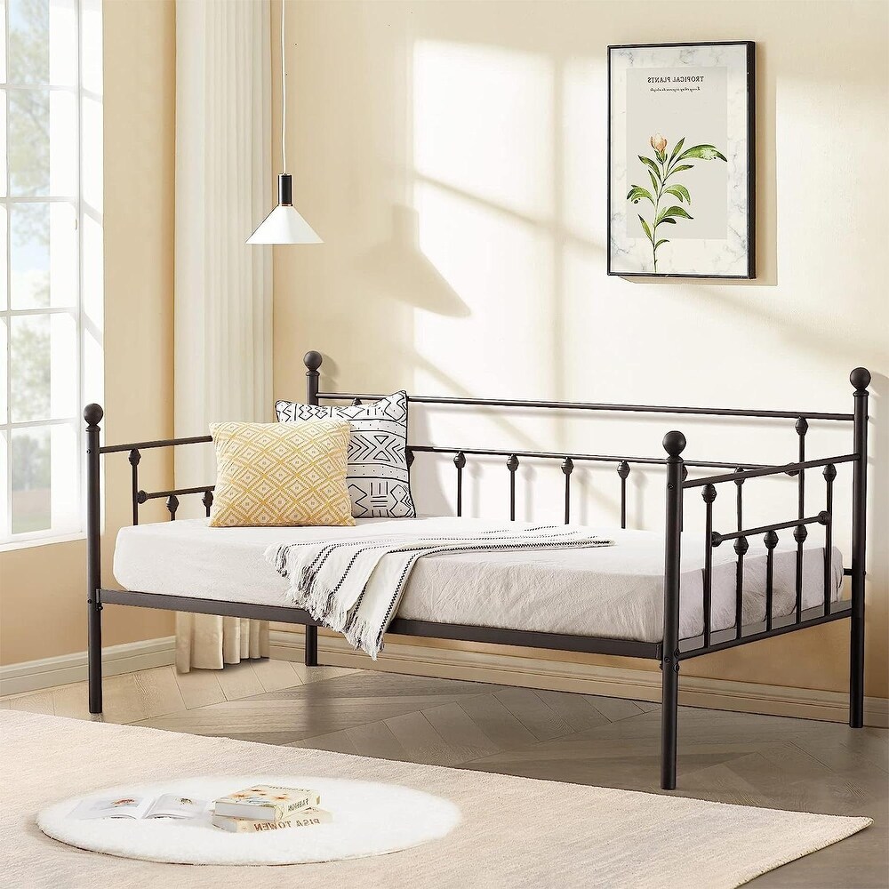 Javlergo Twin Size Daybed Frame with Headboard for Living Room Guest Room