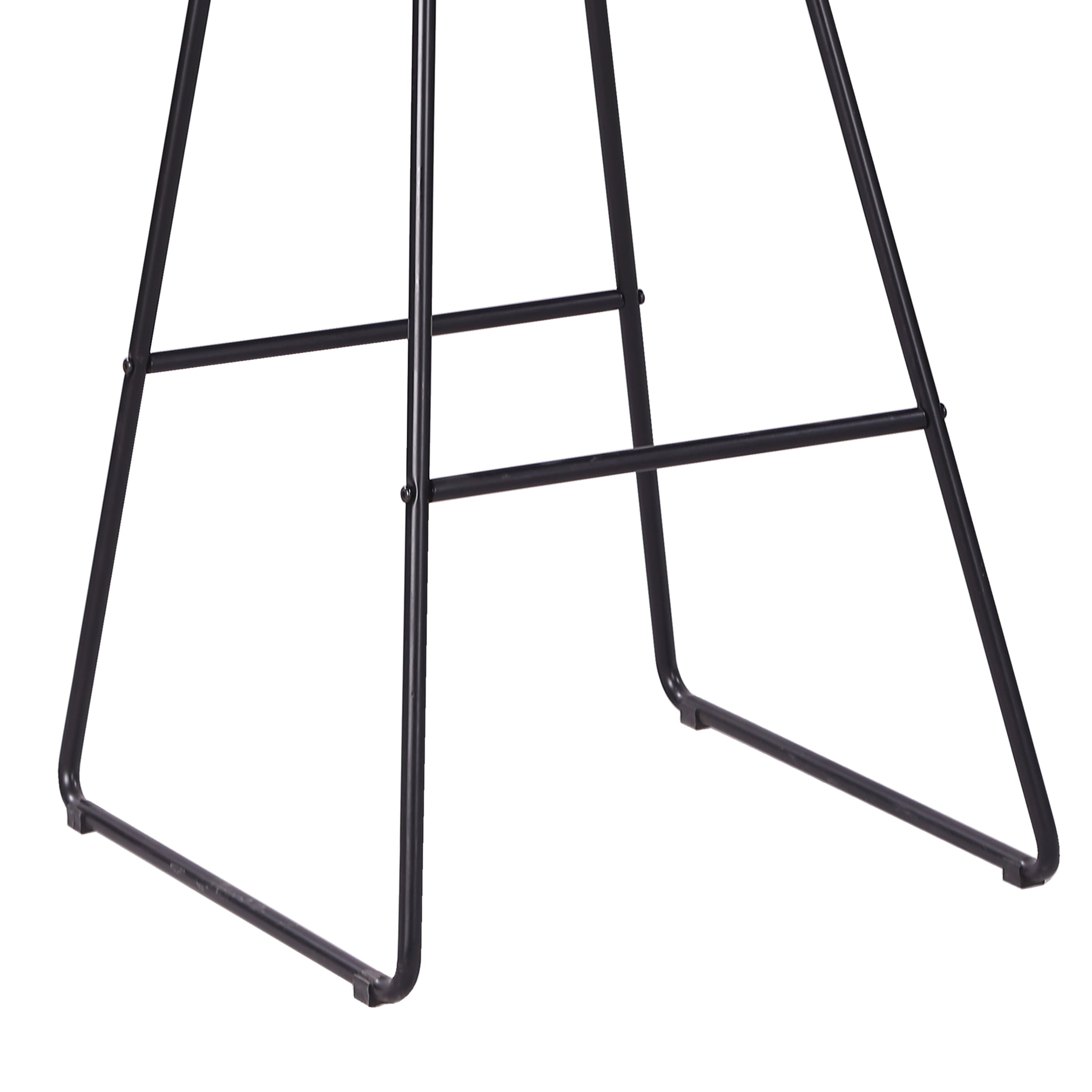 Nordic Metal Modern Bar Stool Bar in Black， Set of 2