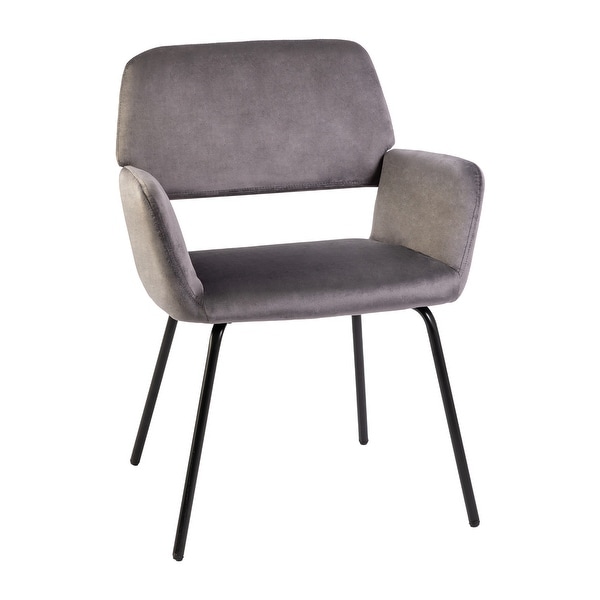 Velvet Upholstered Accent Armchair with Metal Legs