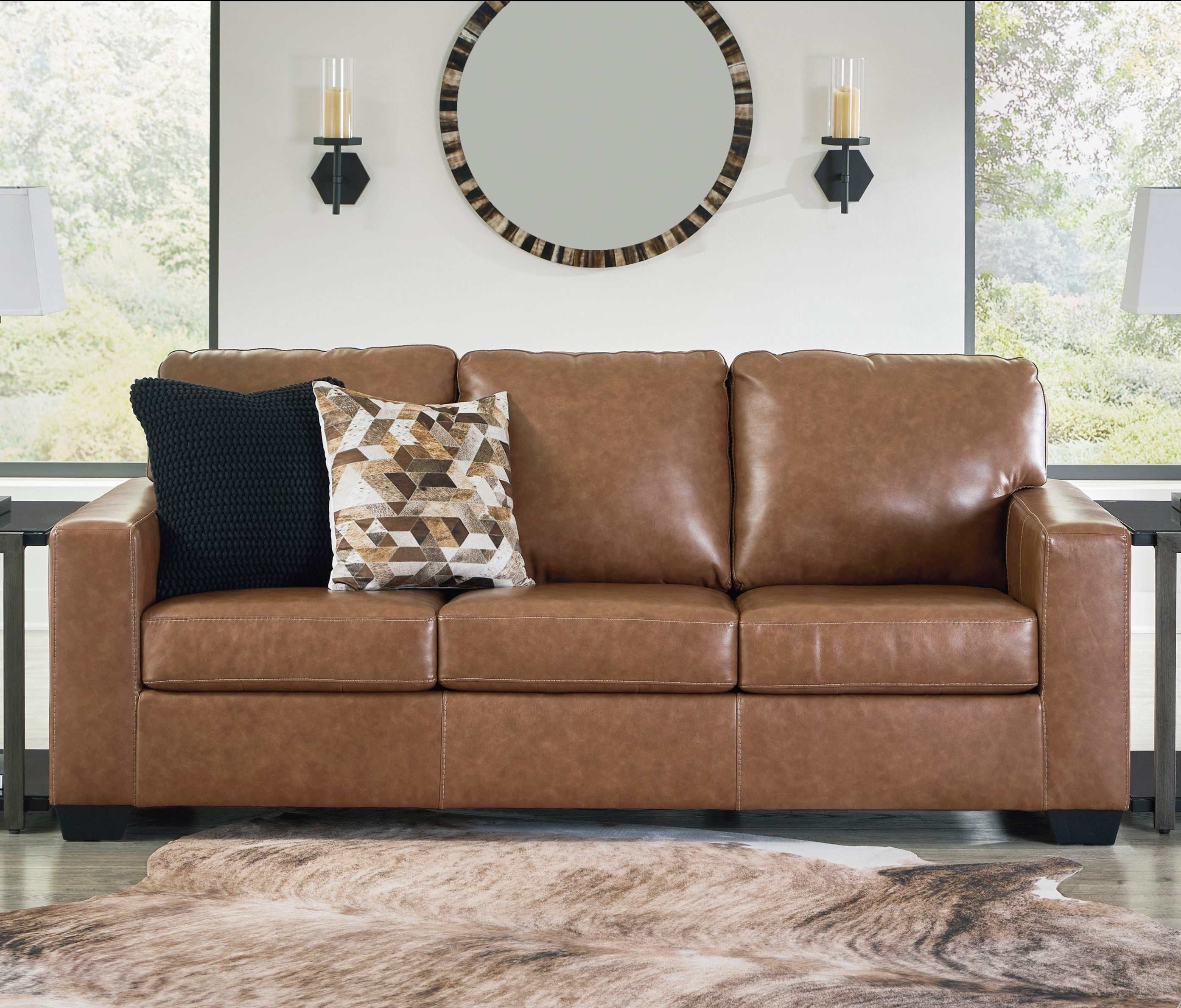 (Online Special Price) Bolsena Caramel Leather Sofa