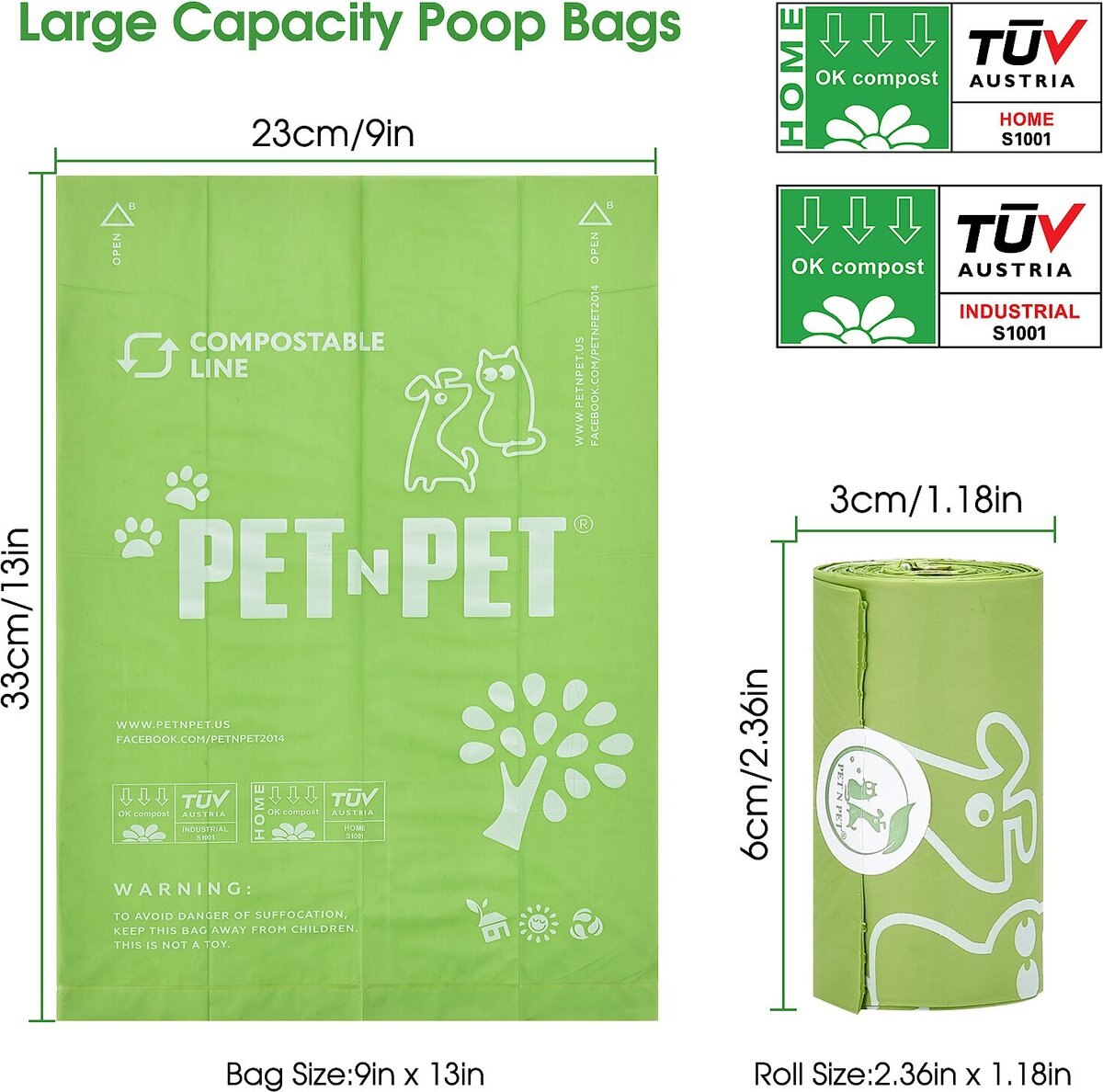 PET N PET Compostable Dog Poop Bags