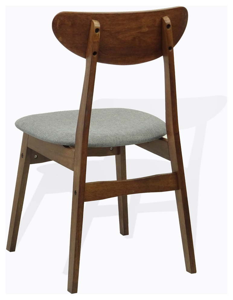 Yumiko Dining Side Chairs  Solid Wood  Medium Brown   Midcentury   Dining Chairs   by RattanUSA  Houzz