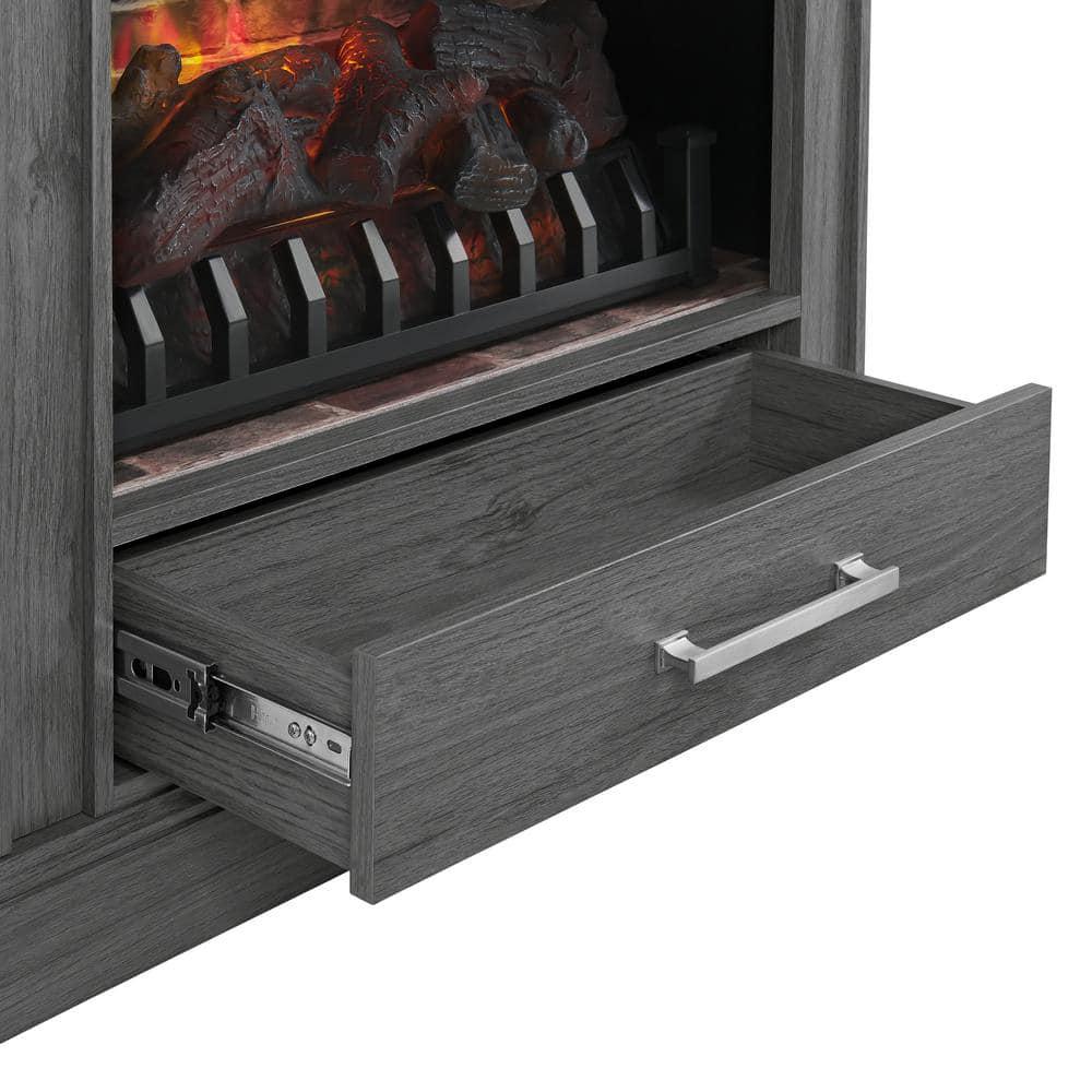 Home Decorators Collection Haswell 3075 in Freestanding Electric Fireplace TV Stand in Cashmere