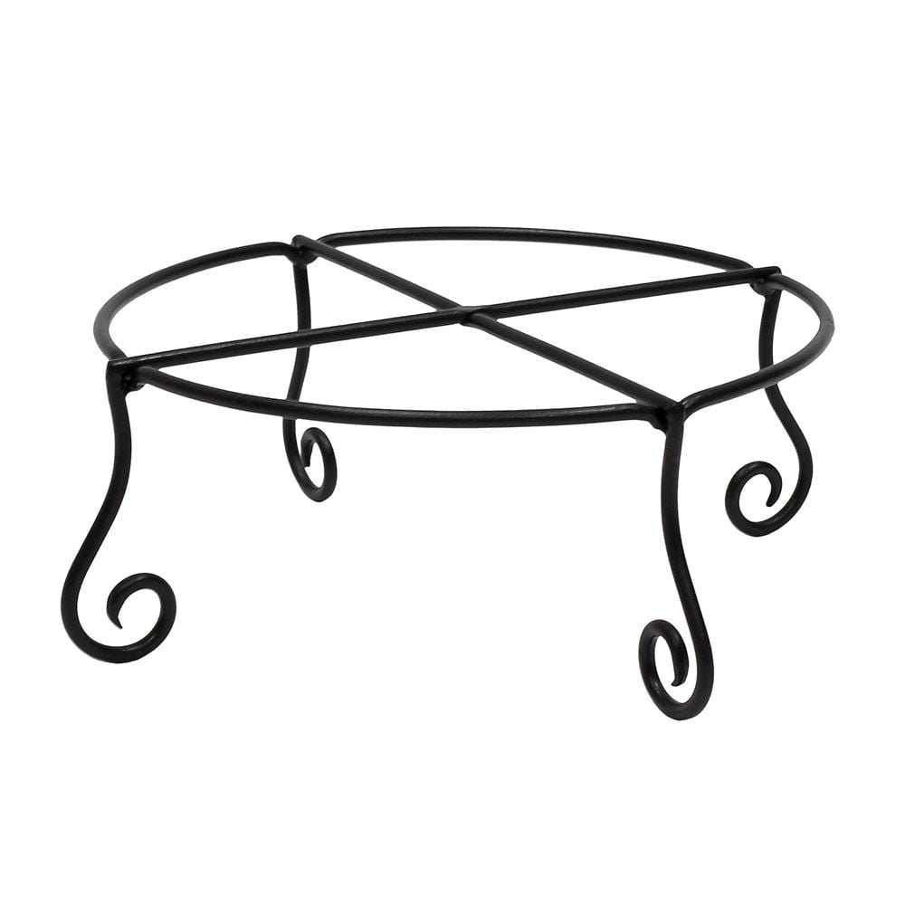 ACHLA DESIGNS 16 in. Dia Black Powder Coat Large Short Piazza Plant Stand GBS-24