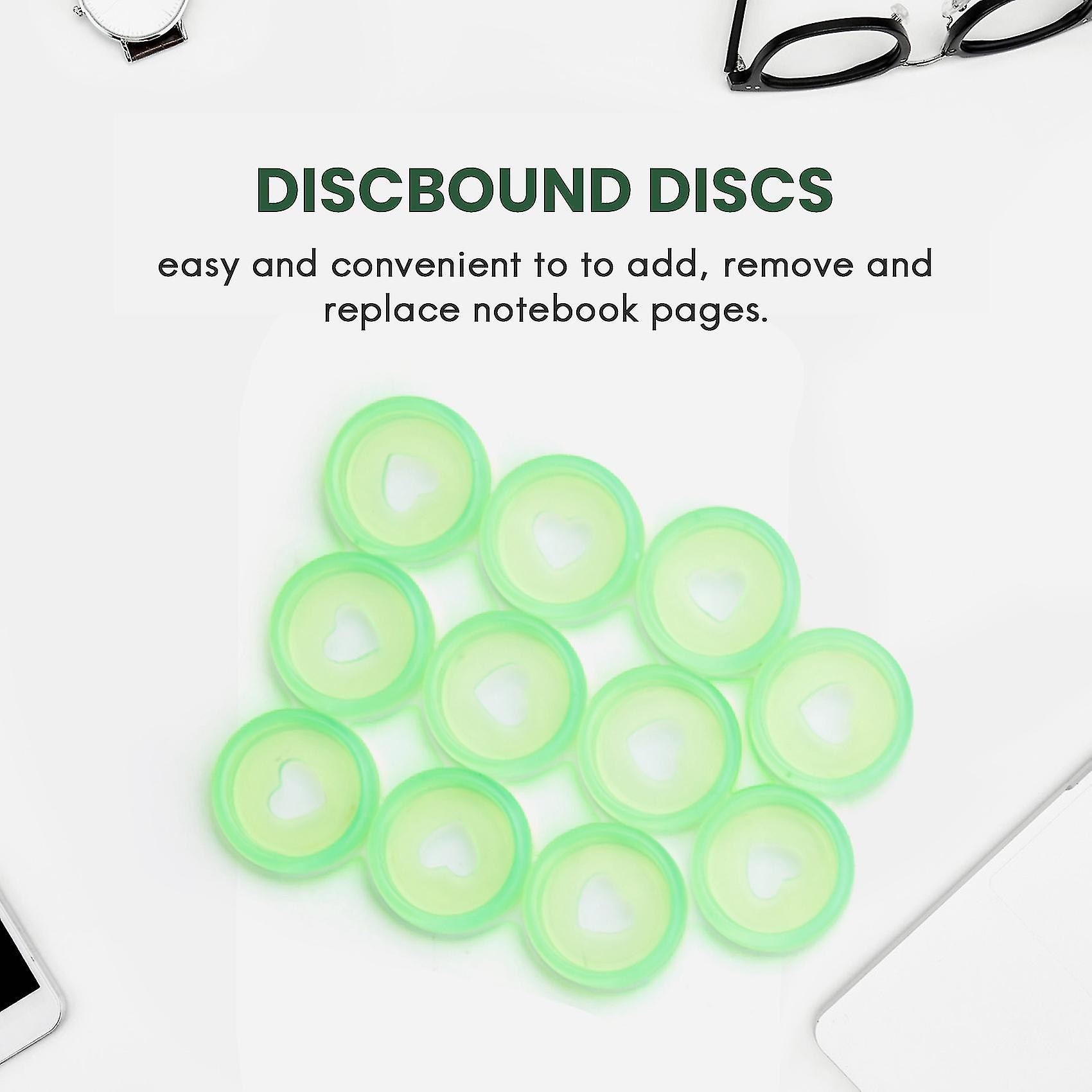 60 Pcs 24mm Plastic Book Binding Discs， Discbound Expansion Discs， Heart Binder Rings Mushroom Hole