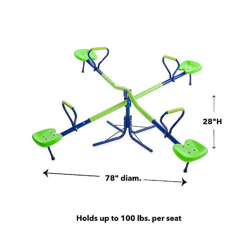 HearthSong Quad-Seat Teeter Totter Spinning Seesaw for Multiple Kids' Active Play