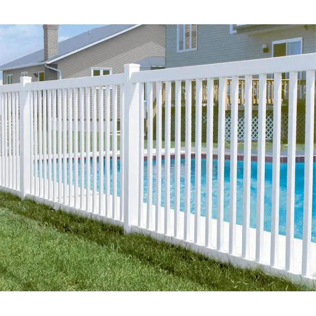 Decorative safety pvc vinyl railing swimming  pool fence