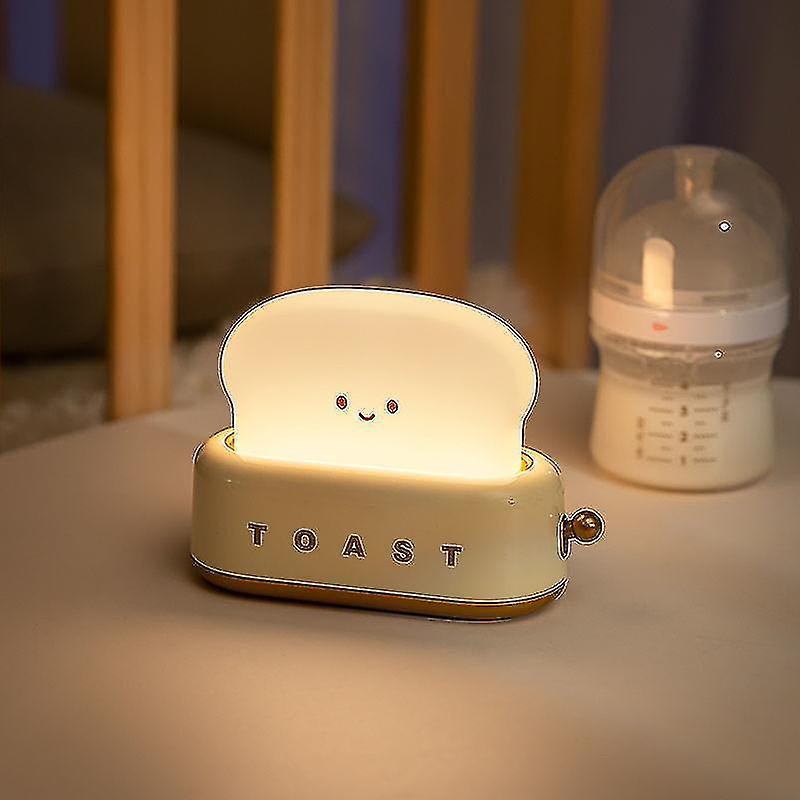 Creative Toast Night Light， Led Bread Maker Night Light， Usb Charging， Dimming Bedroom Bedside Sleep