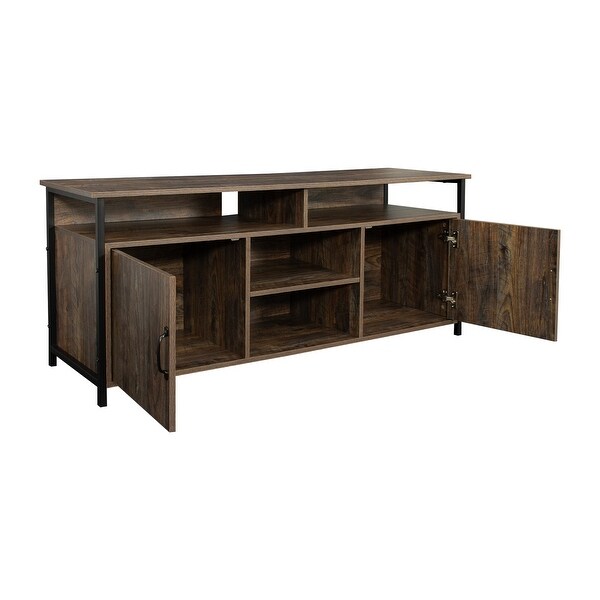 TV Stand ，Modern Wood Universal Media Console with Metal Legs