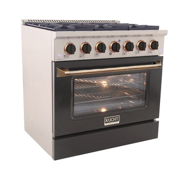 36 in. 5.2 cu. ft. Dual Fuel Range for Natural Gas with Sealed Burners and Convection Oven in Stainless Steel