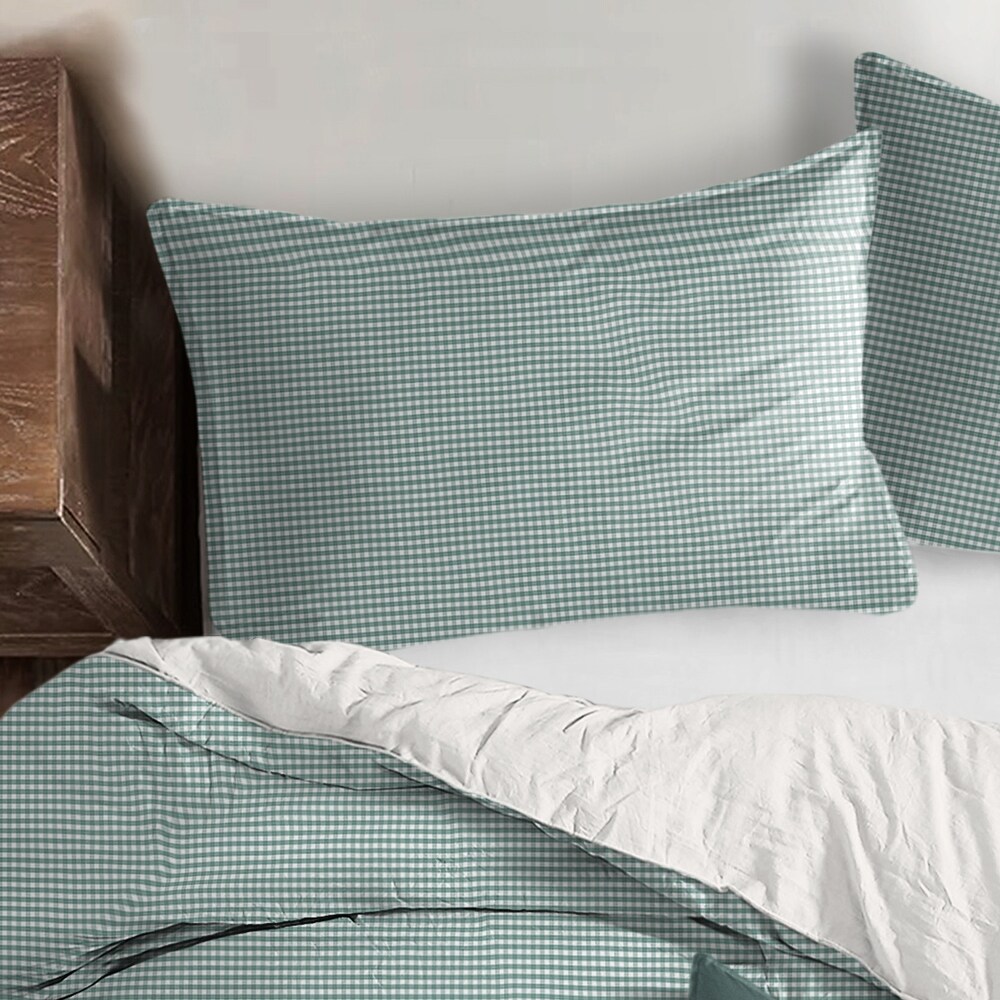 Rockton Check Aqua Comforter   Pillow Sham Set.