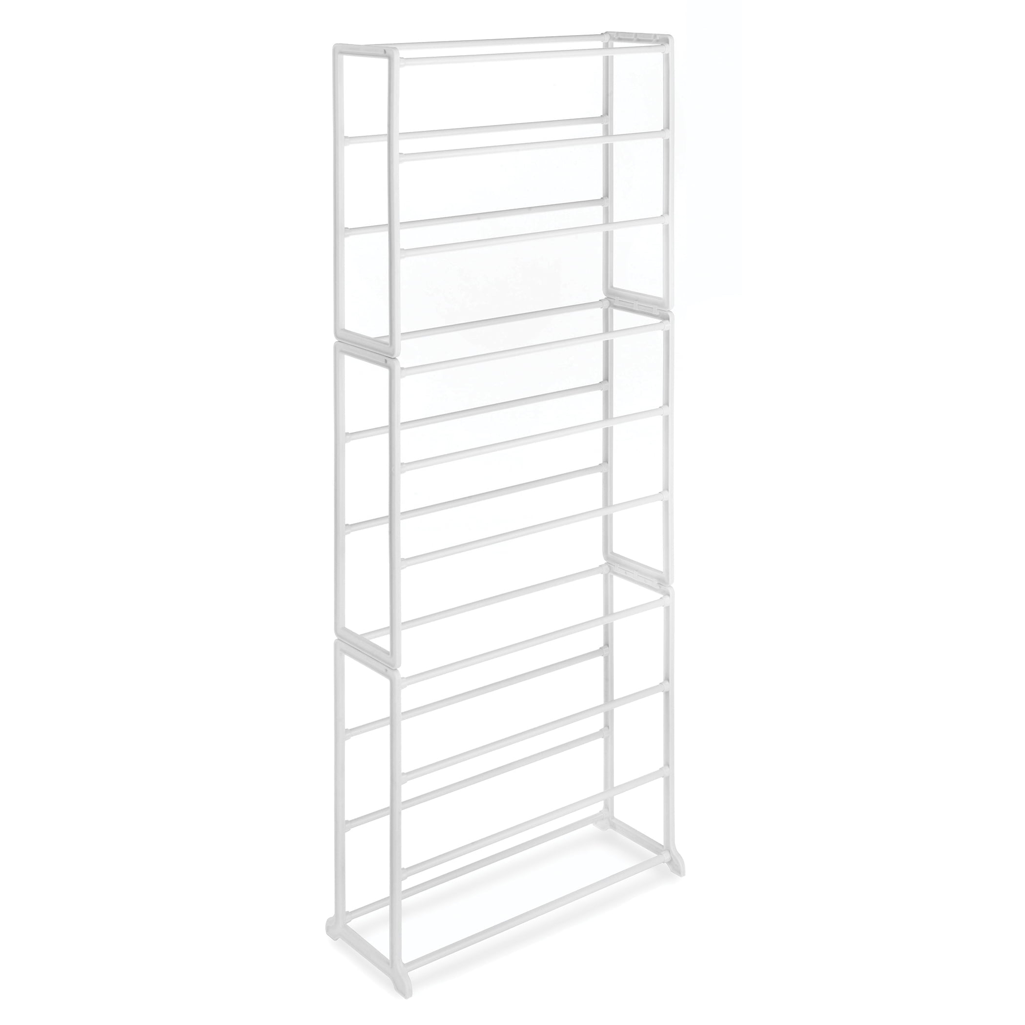 Whitmor 10-Tier 30 Pair Floor Shoe Rack - White - Plastic