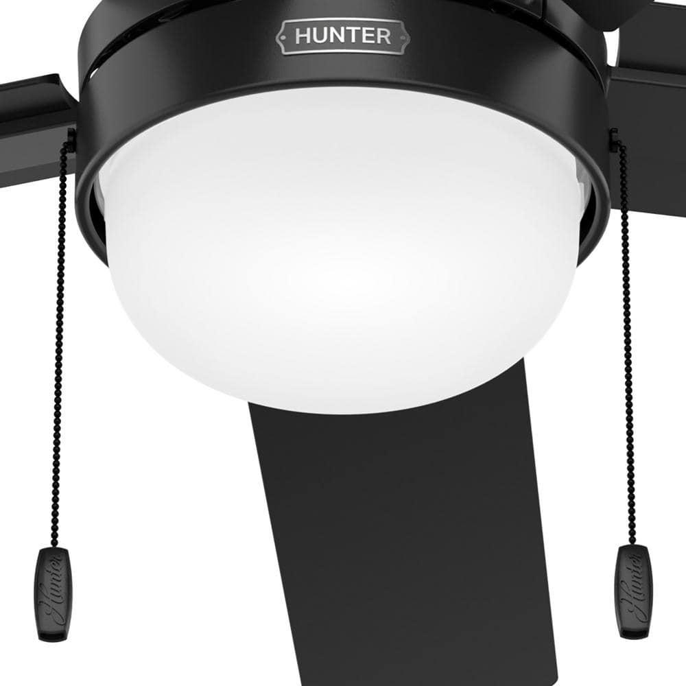 Hunter Zeal 52 in Indoor Matte Black Ceiling Fan with Light Kit