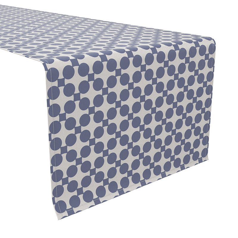 Table Runner， 100% Cotton， 16x90， Blue Dot Design