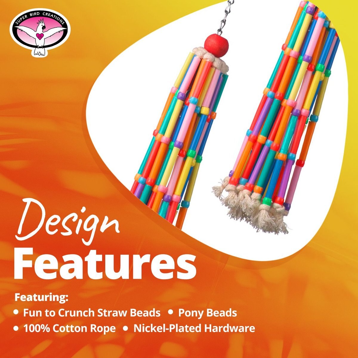 Super Bird Creations Wind Chimes Bird Toy， Medium