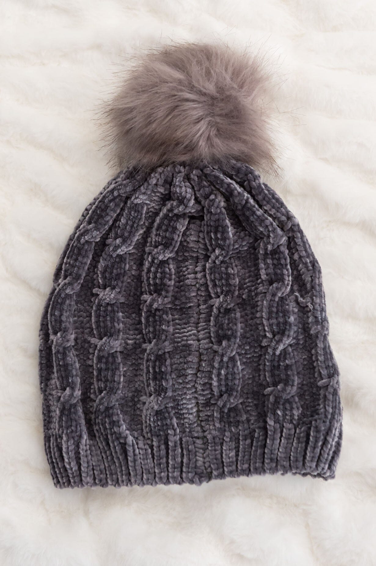 Stay Cozy Chenille Pom Pom Beanie