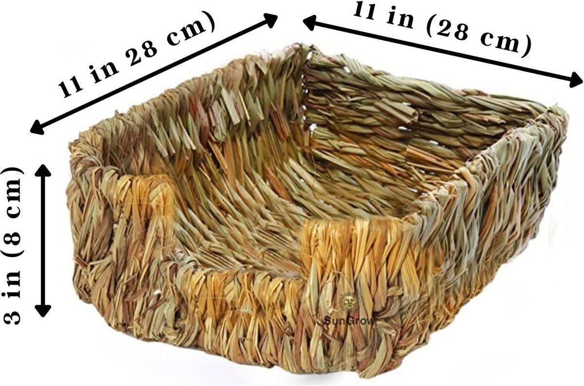 SunGrow Chicken Coop Nesting Boxes for Laying Eggs， Woven Baskets for Storage