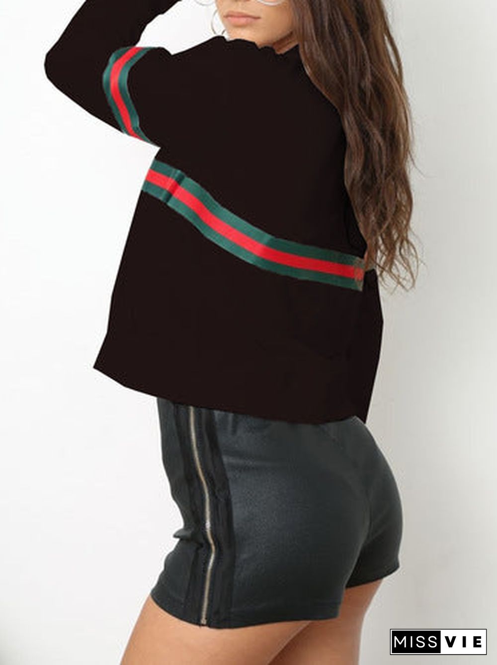 Brandstyle Loose Fitting Rainbow Colorblock Women's Crewneck Sweatshirt