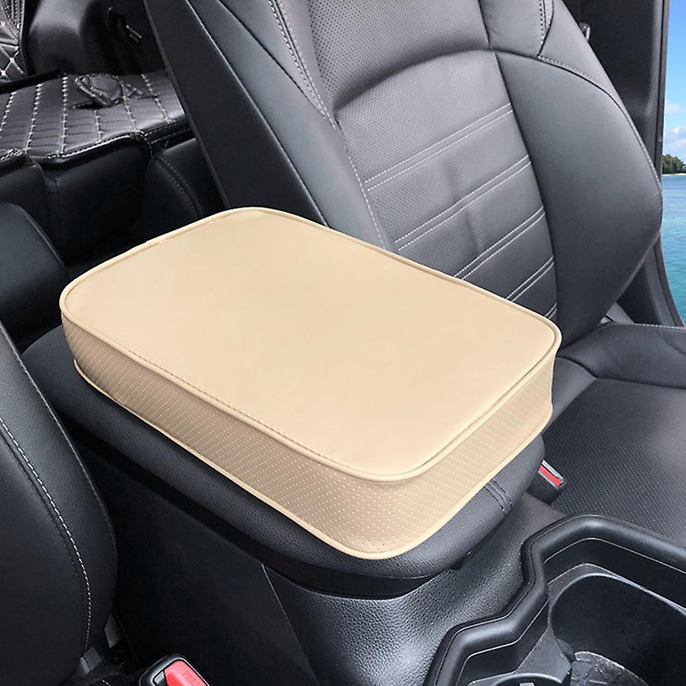 Universal Car Armrest Pad Leather Soft Thicken Heighten Auto Vehicles Center Console Cover Armrest Seat Box Protector Cushion For Suvs Trucks Cars Red