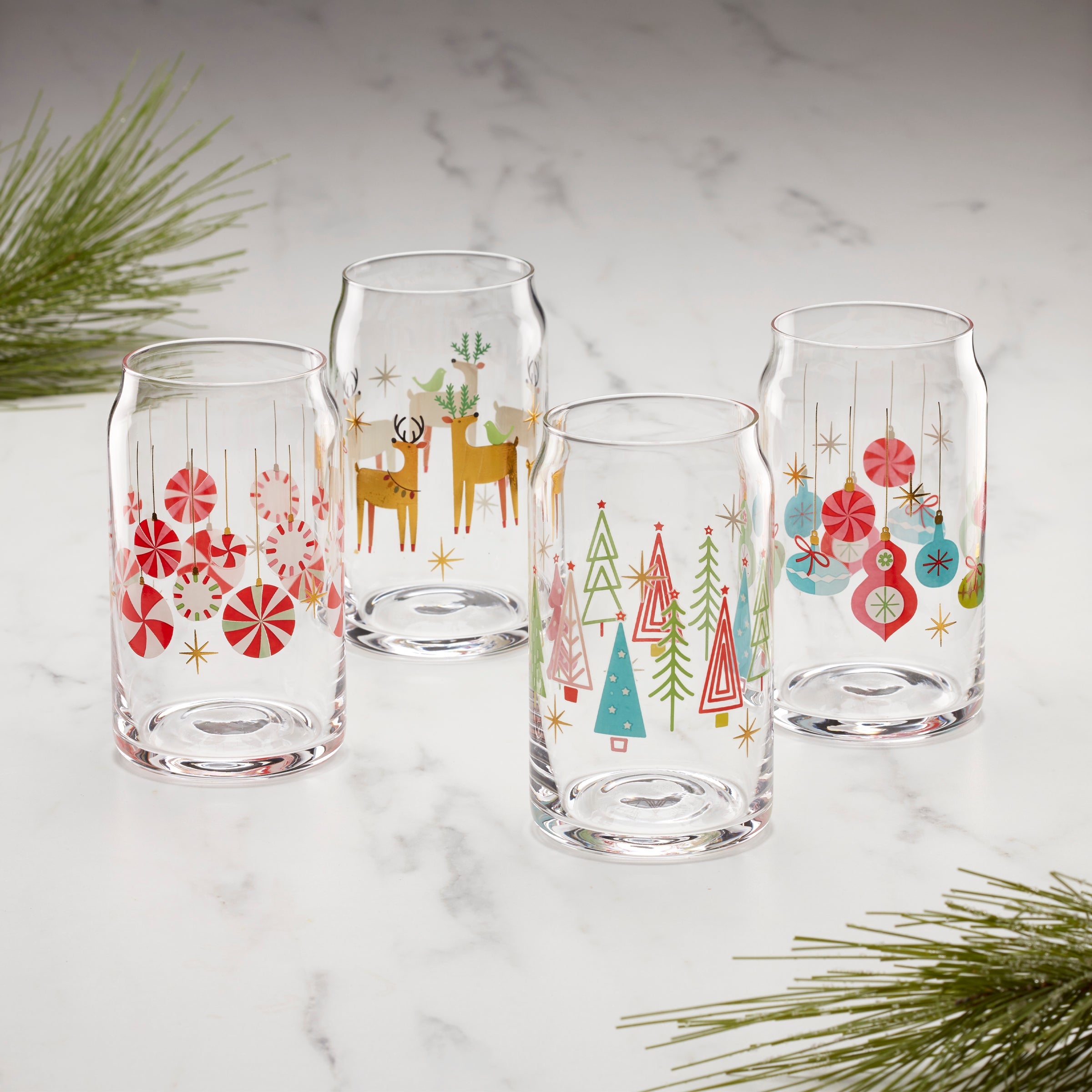 Festive Cocktail Glasses, Set Of 4