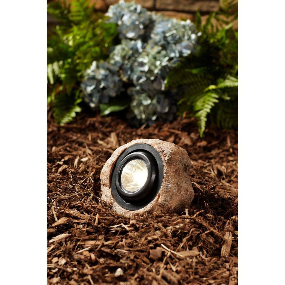 Hampton Bay 1-Light Solar Outdoor Integrated LED 3000K 30-Lumens Rock Spot Light NXT-3547