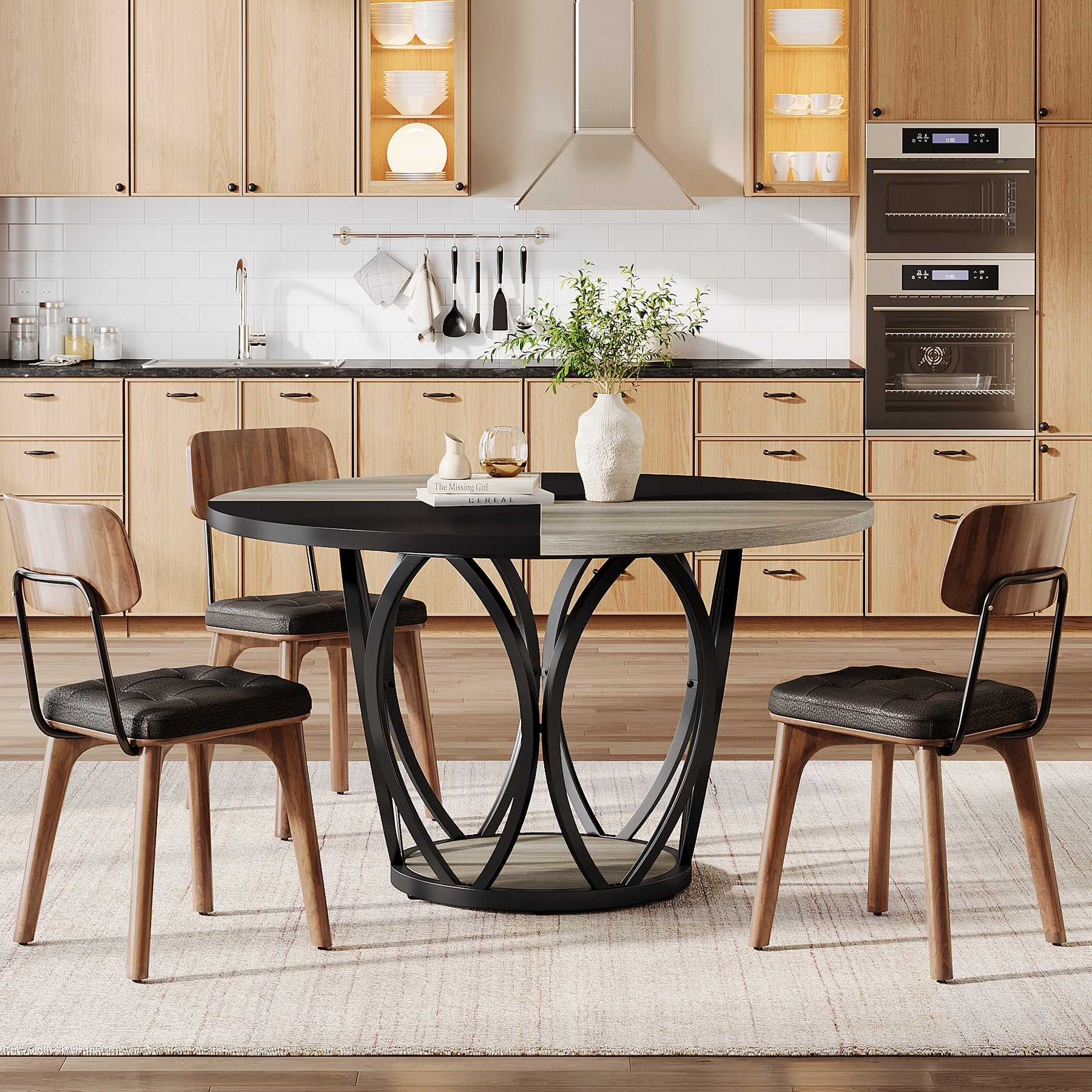 47 Dining Table, Round Kitchen Table for 4-6