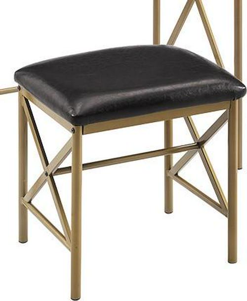 Mainstays Gold Metal Vanity with Wall Mirror and Upholstered Stool  Crowdfused