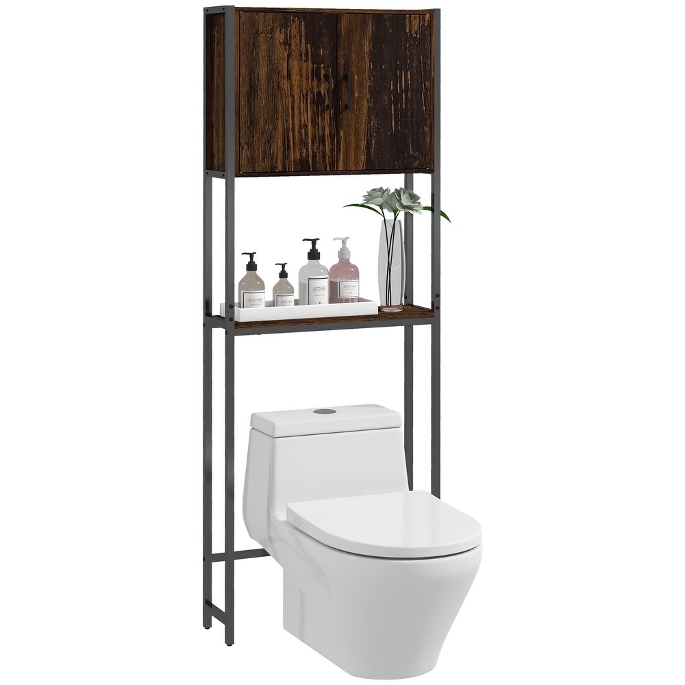 Rustic Brown Over Toilet Storage Cabinet Bathroom Storage Cabinet